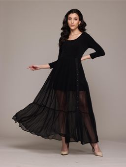 Label Ritu Kumar - Black Ottavia Long Dress