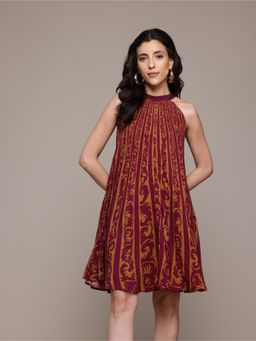 Label Ritu Kumar - Burgundy Short Dress