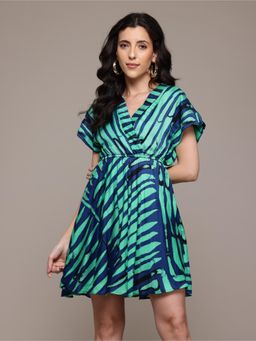 Label Ritu Kumar - Teal Odile Short Dress