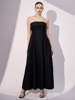 Uptownie - Women Black Cotton Solid Dress