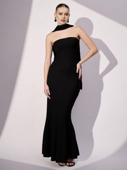 Uptownie Lite - Women Black Cotton Solid Dress