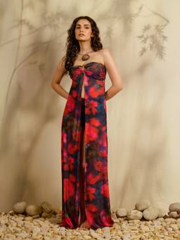 Contemponari - Multi Color Beaded Mesh Swim Cover-Up