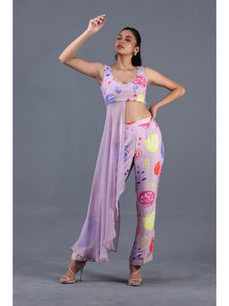 GAGAN VOHRA - Tipped Drape Co-Ord Set - Lavender