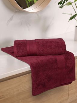 MYTRIDENT - Wine Soft Comfort Air Rich Towel (Pack Of 2)