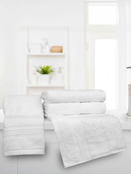 MYTRIDENT - White Soft Comfort Air Rich Hand Towels (Pack Of 4)