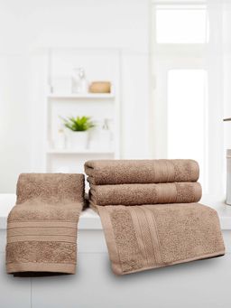 MYTRIDENT - Beige Soft Comfort Air Rich Hand Towels (Pack Of 4)