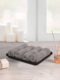 MYTRIDENT - Dark Grey Soft Comfort Air Rich Towel (Pack Of 4)