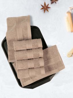 MYTRIDENT - Beige Soft Comfort Air Rich Towel (Pack Of 6)