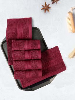 MYTRIDENT - Wine Soft Comfort Air Rich Towel (Pack Of 6)