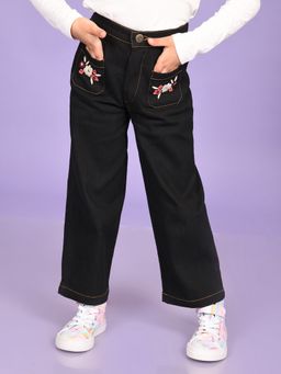 Superminis - Girls Straight Fit Stretchable Denim Mid Rise Black Jeans