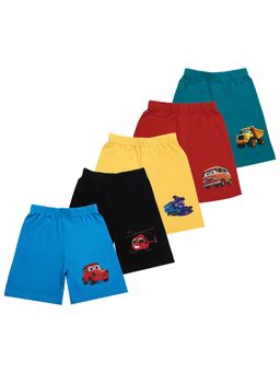 Superminis - Boys Hosiery Printed Multi-Color Shorts (Pack of 5)