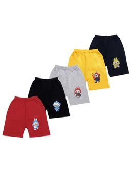 Superminis - Unisex Hosiery Printed Multi-Color Shorts (Pack of 5)