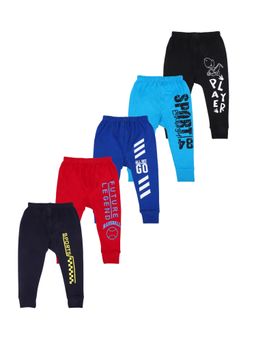 Superminis - Unisex Printed Cotton Casual Style Multi-Color Joggers (Pack of 5)