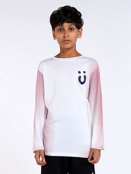 UMILDO - Boys Long Sleeve Activewear Sports White T-Shirt