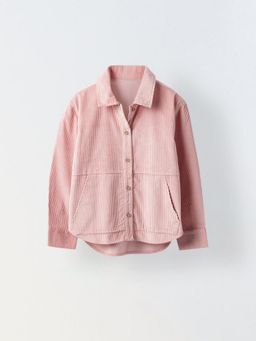 Spunkies - Girls Cotton Full Sleeve Peach Shacket