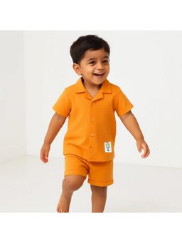 ZACH & KIKI - Apricot Buff Orange Shirt with Shorts