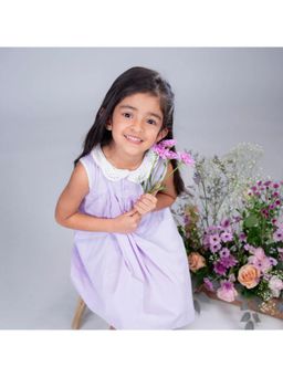 ZACH & KIKI - Crochet Collar Lavender Dress