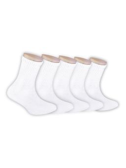 Footprints - Cotton Kids School Sports Socks White (Pack of 5)