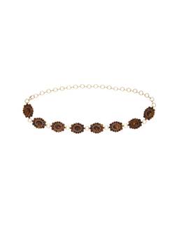 8 Other Reasons - Gemstone Women's Embellished Chain Belt Gold & Brown