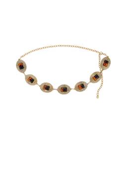 8 Other Reasons - Engraved Women's Adjustable Chain Belt Amber
