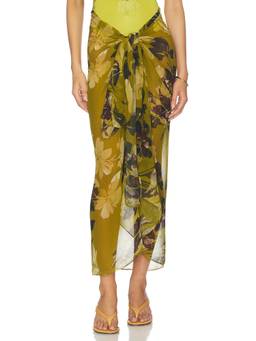 Away That Day - Santorini Women's Lightweight Floral Sarong Scarf Green