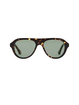 Banbe - Riley Women's Acetate Cat Eye Sunglasses Amber Tort Light Green