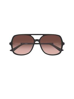 Chloe - Women's Acetate Aviator Sunglasses Brown