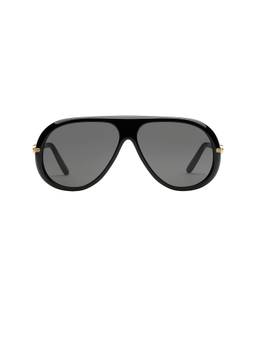 Chimi - Women's Acetate Pilot Sunglasses Black