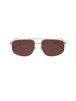 DIFF EYEWEAR - Polarized Women's Metal Pilot Sunglasses Gold Brown