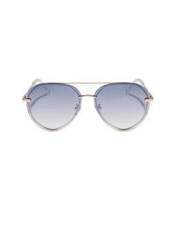 DIFF EYEWEAR - Women's Metal Round Sunglasses Champagne Gold & Slate Gradient