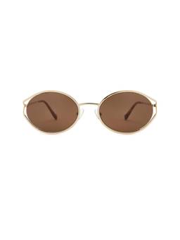 DEVON WINDSOR - Women's Lightweight Metal Round Sunglasses Brown