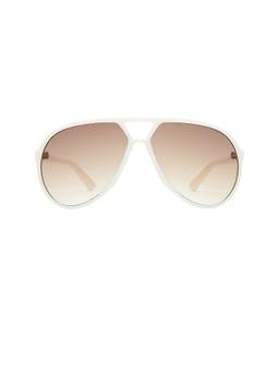 AIRE - Skyveil Women's Gradient Lens Acetate Aviator Sunglasses Ivory/Brown