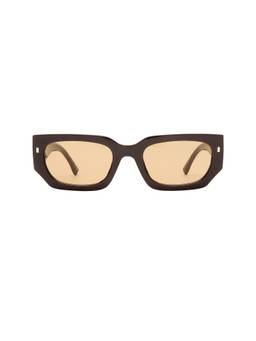 AIRE - X Von Dutch Renegade Women's Acetate Rectangle Sunglasses Chocolate
