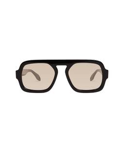Elisa Johnson - Women's Acetate Square Sunglasses Gloss Black