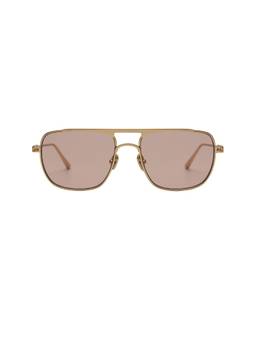 Elisa Johnson - Jane Women's Metal Pilot Sunglasses Gold & Amber