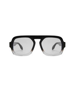Elisa Johnson - Jane Women's Acetate Oversized Square Sunglasses Gloss Black Ombre