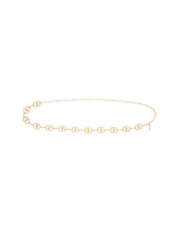 Epifene - Double Circle Link Women's Adjustable Chain Belt Gold