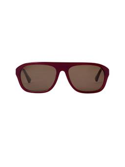 Heaven Mayhem - Women's Acetate Square Sunglasses Burgundy & Brown