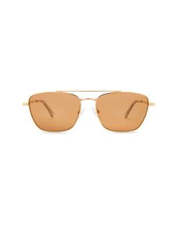 Le Specs - Diametric II Women's Metal Square Sunglasses Bright Gold