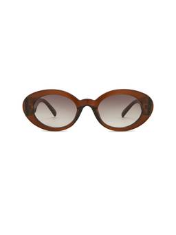 Le Specs - Nouveau Vie Women's Gradient Lens Acetate Round Sunglasses Brown