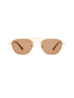 Luv Lou - Chloe Women's Metal Pilot Sunglasses Gold & Brown