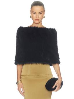 NONchalant Label - Faux Fur Women's Soft Touch Pull-On Shawl Black
