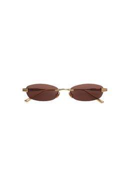 SHEVOKE - Women's Rimless Rectangle Sunglasses Brown