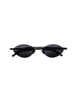 SHEVOKE - Alaia Women's Lightweight Metal Oval Sunglasses Black