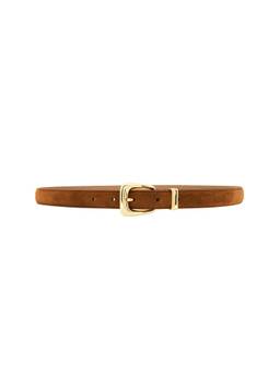 Veronica Beard - Small Suede Arch Women's Adjustable Slim Belt Tobacco