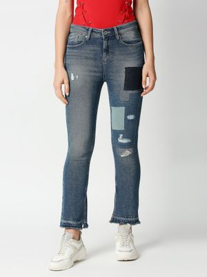 Pepe Jeans FLARE HW DION - Jean Bootcut - Blue Comfort Stretch Pe121n1cu K11