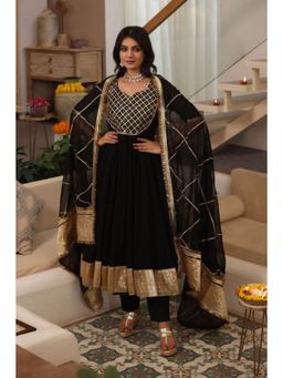Ensembles - Abha Anarkali Suit with Pant Dupatta