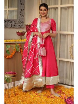 Ensembles - Rangamani Anarkali Suit with Pant Dupatta
