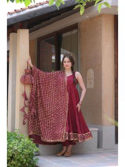 Ensembles - Shuarya Anarkali Suit with Pant Dupatta