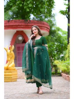 Ensembles - Vettali Anarkali Suit with Pant Dupatta
